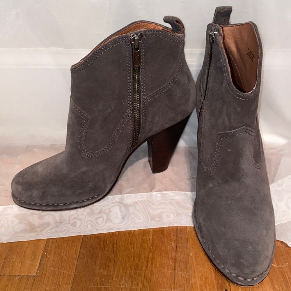 Grey suade Frye booties